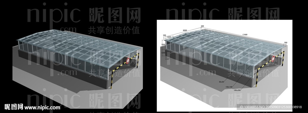 人防工程地下停车场入口阳光棚