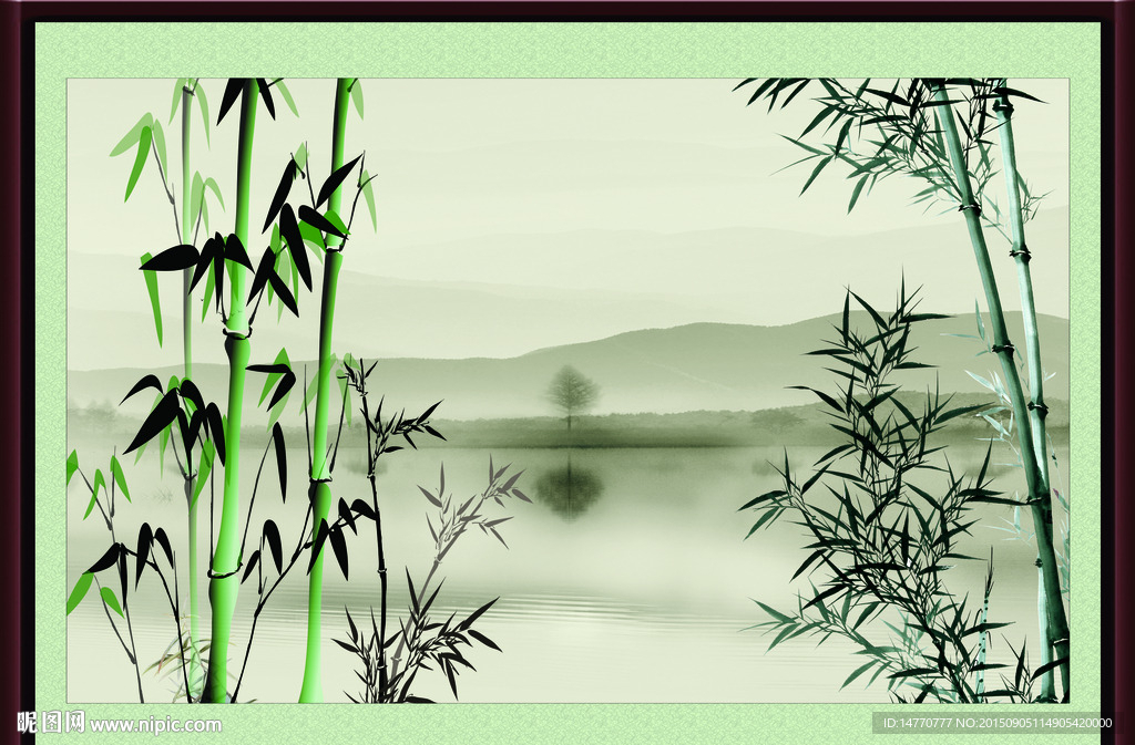 竹子壁画图片