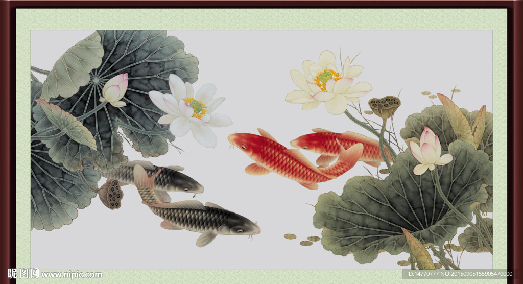 水墨荷花装饰画