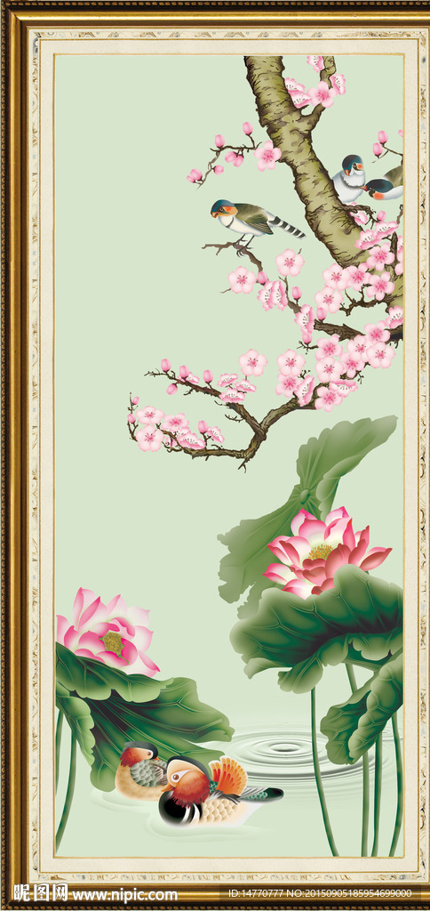 荷花装饰画
