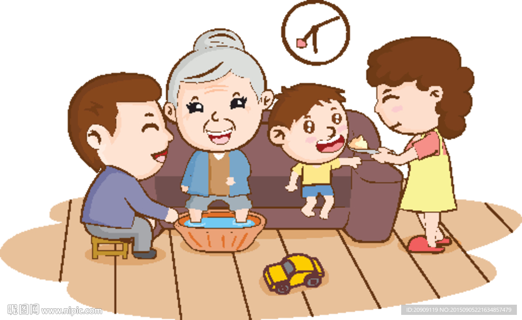 Q版卡通家人矢量图