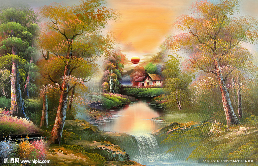 电视油画背景
