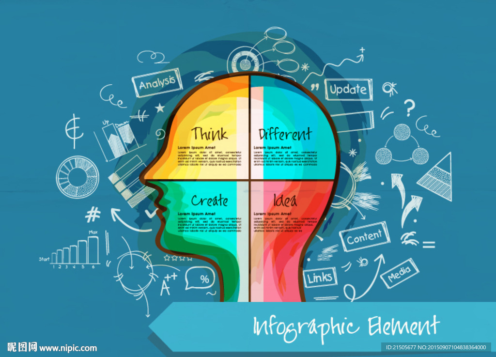 创意大脑商务信息图