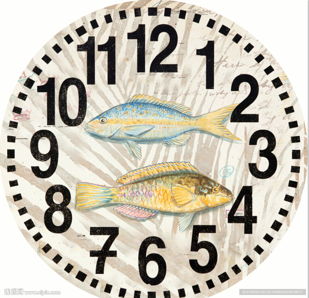 钟面 欧美风格 工艺绘画挂钟