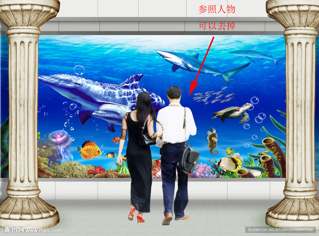 3d背景墙 海底世界公园