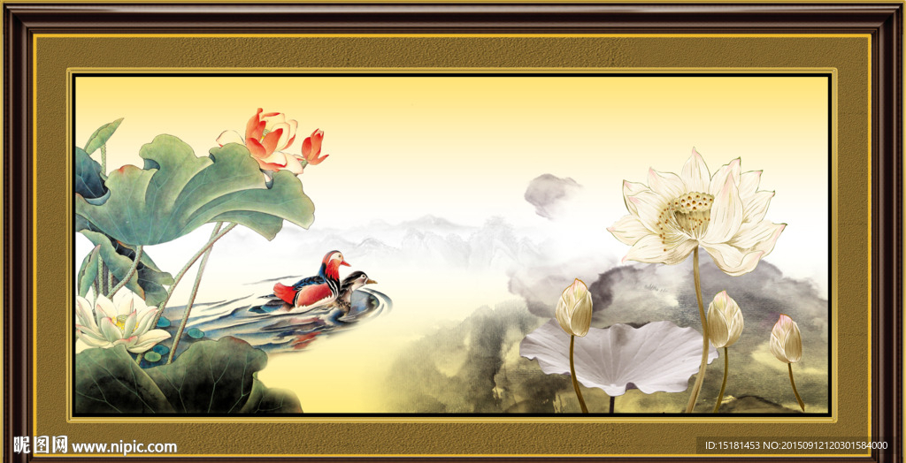 荷花装饰画