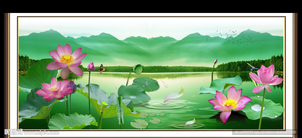 荷花装饰画