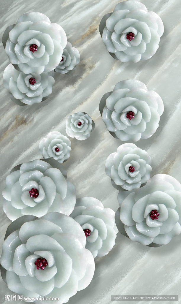 玉雕玄关 3d背景墙