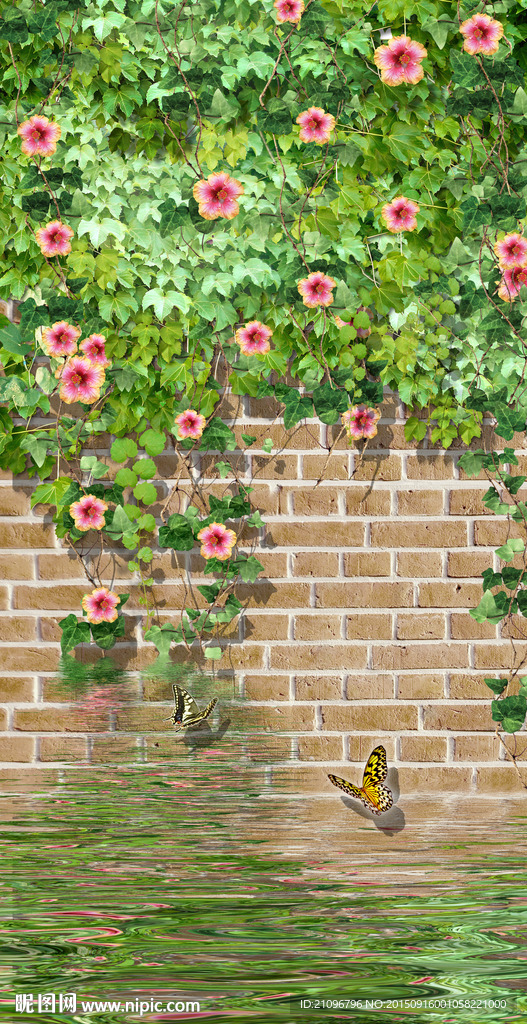 3d背景墙 玄关花纹