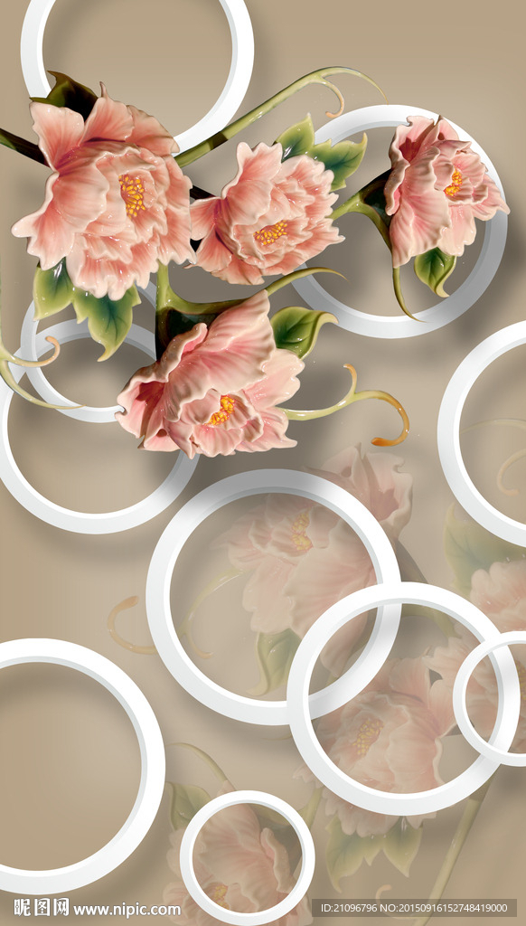 3d玄关 时尚花朵