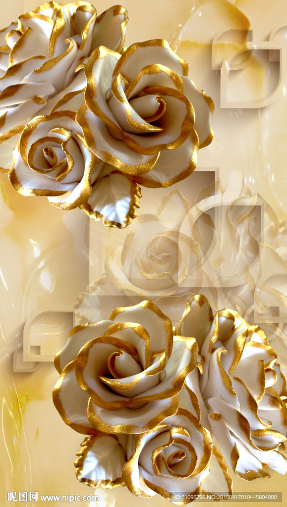 时尚玄关 浮雕花朵