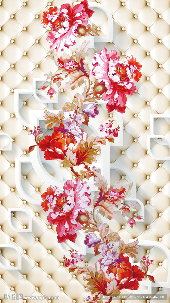 时尚花纹 3d玄关