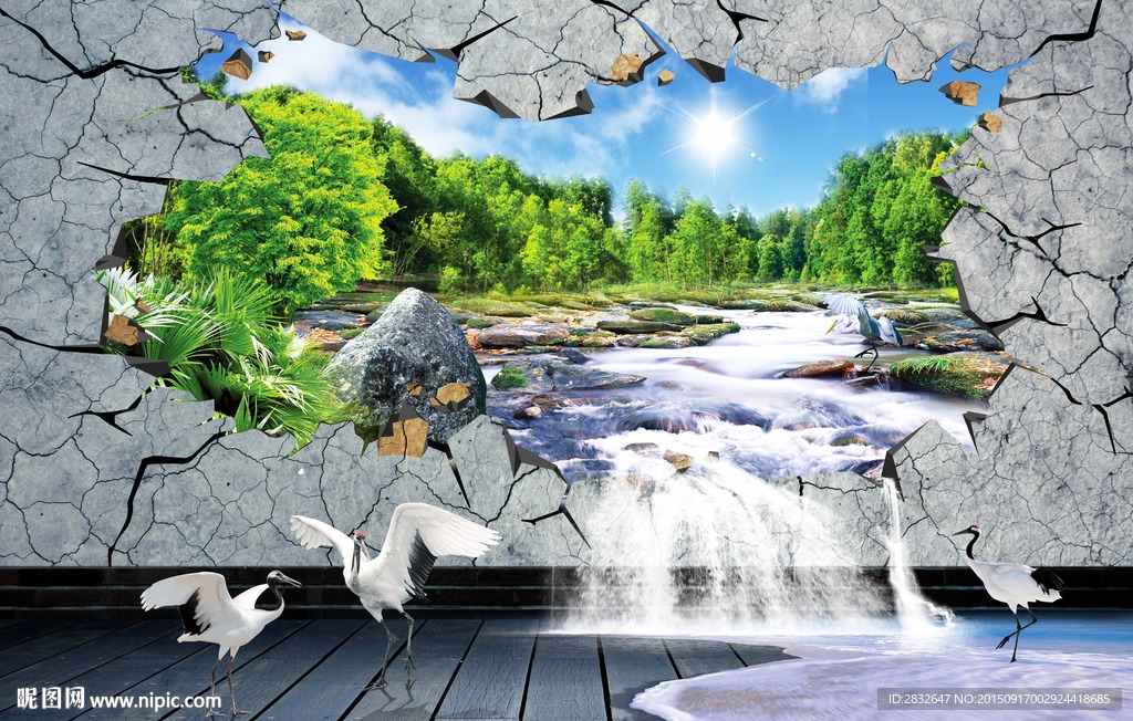 3D立体画 3D壁画 3D背景