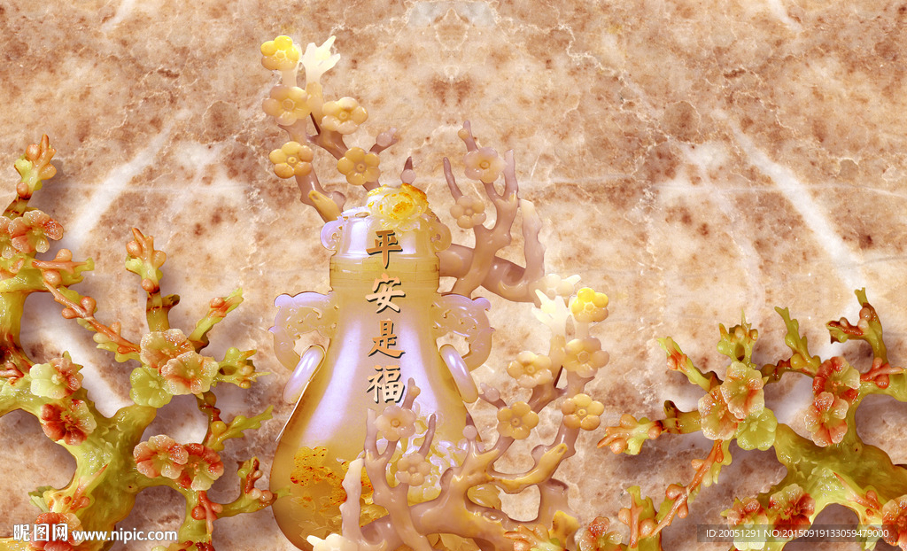 玉雕背景墙 大型壁画