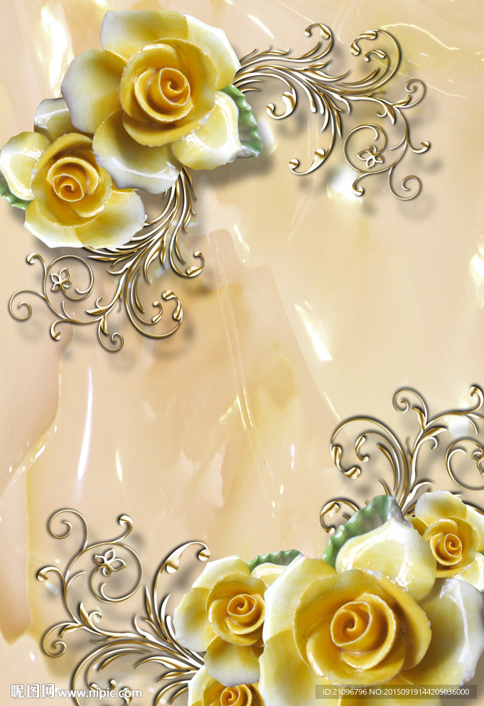 浮雕玄关 时尚立体花朵