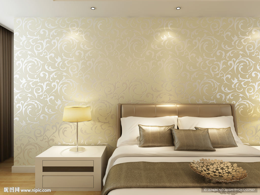 卧室墙纸效果图