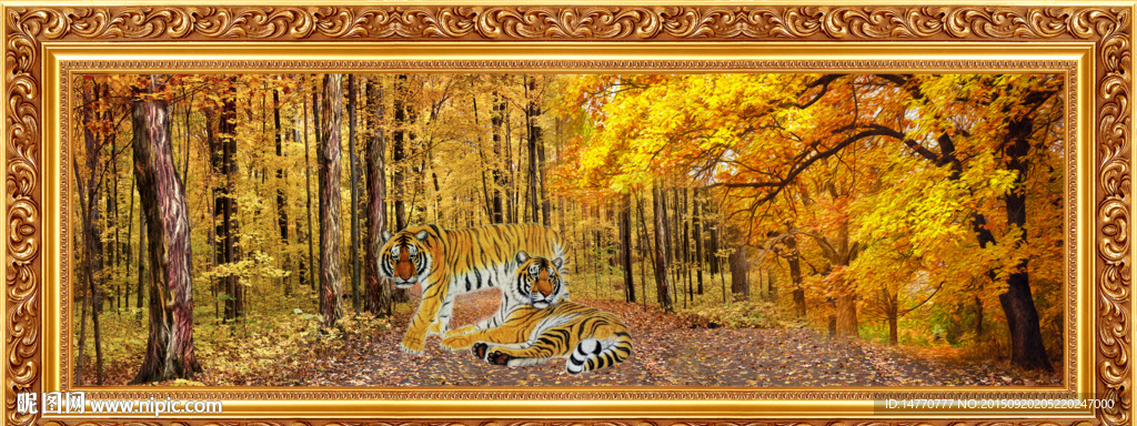 老虎图 黄金树林