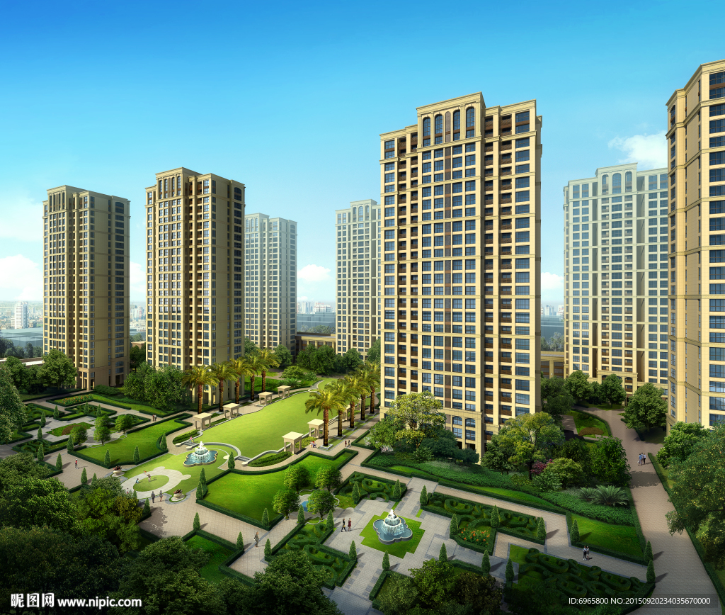 3D效果图 高层社区 高层效果