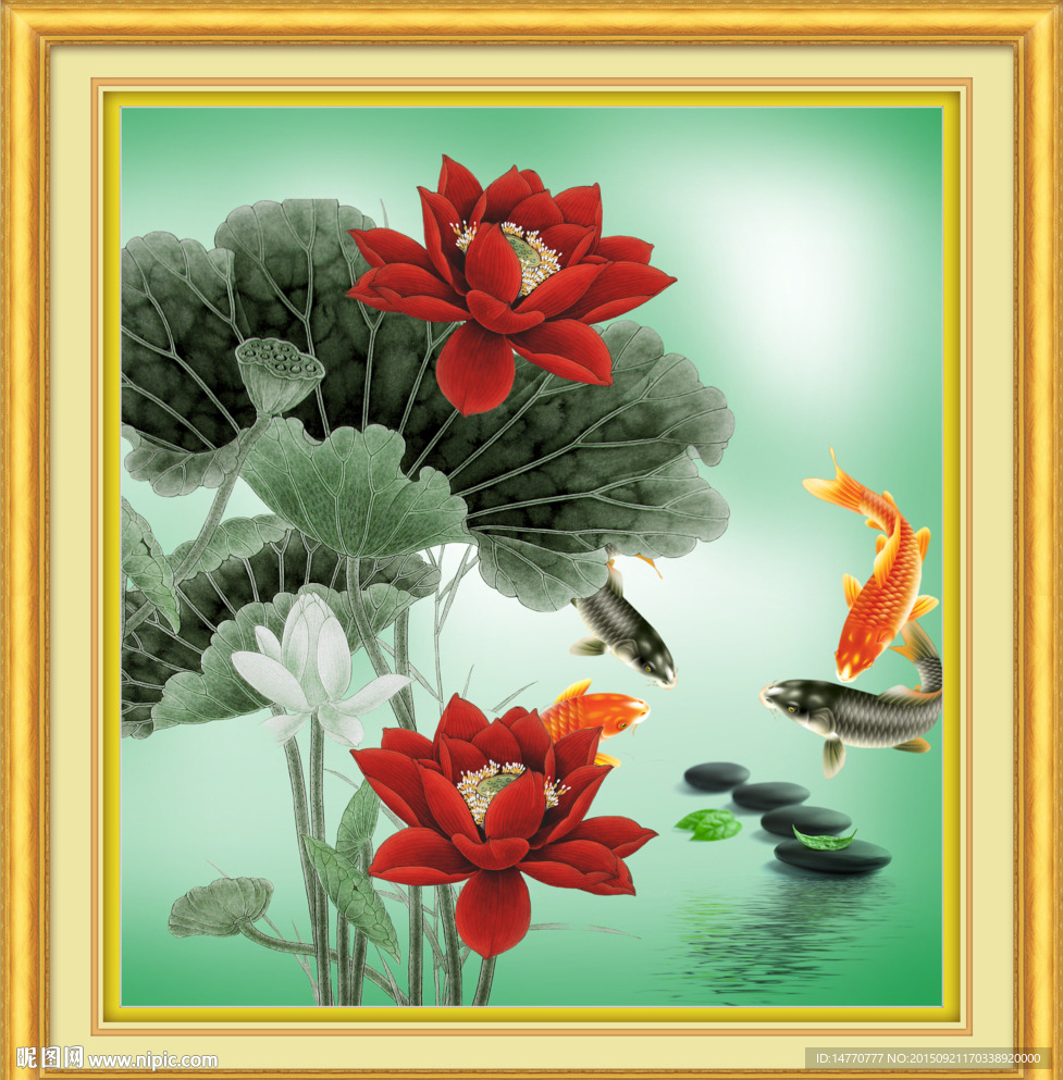 荷花装饰画