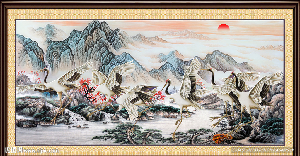 仙鹤图 国画