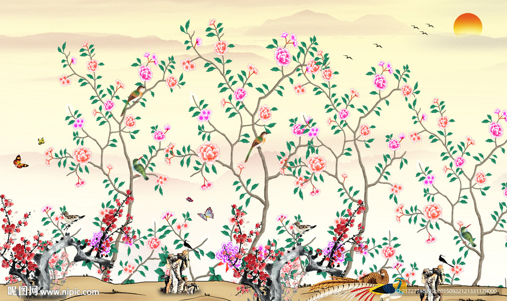 手绘花鸟图