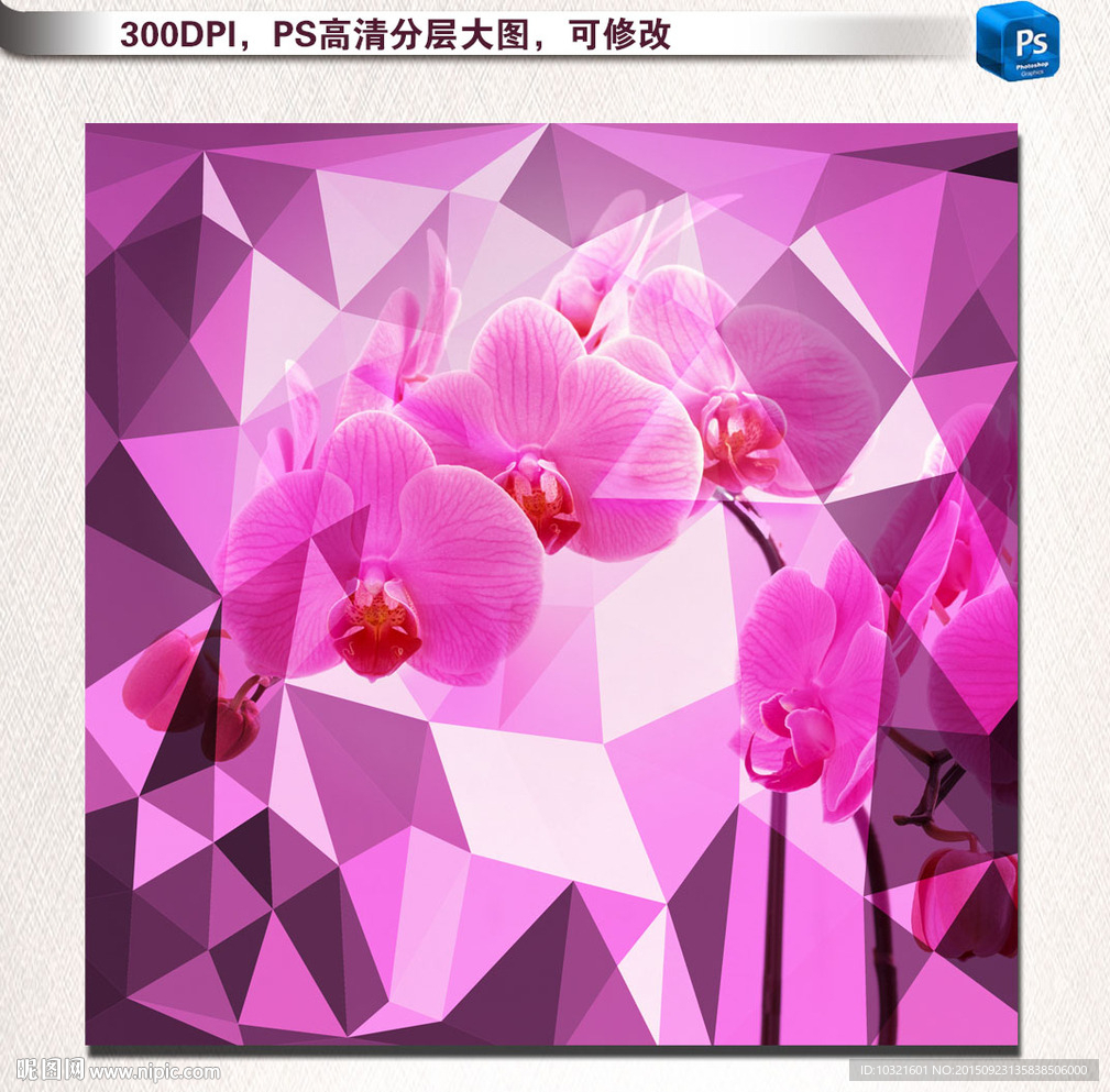 复古水晶花朵装饰画图片