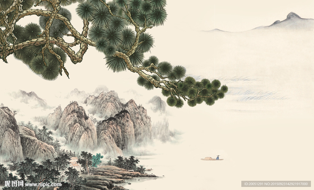 大型壁画 国画风景