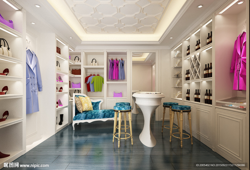奢侈品更衣间小展厅3D全套模型