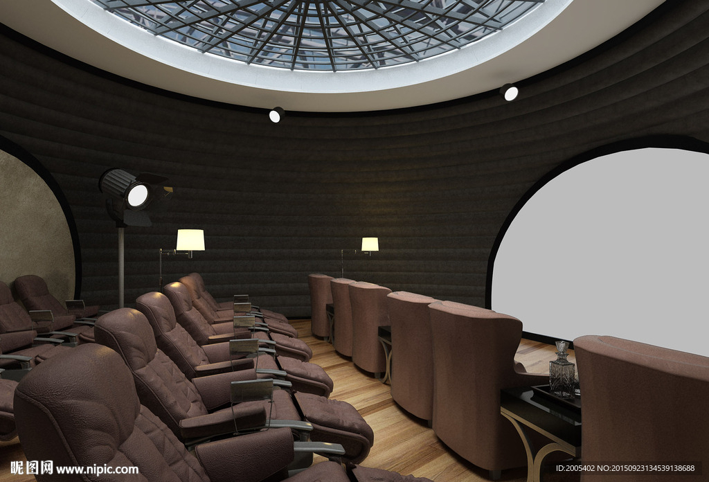 机场高科技电影院3D全套模型