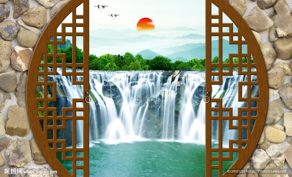 3d山水壁画