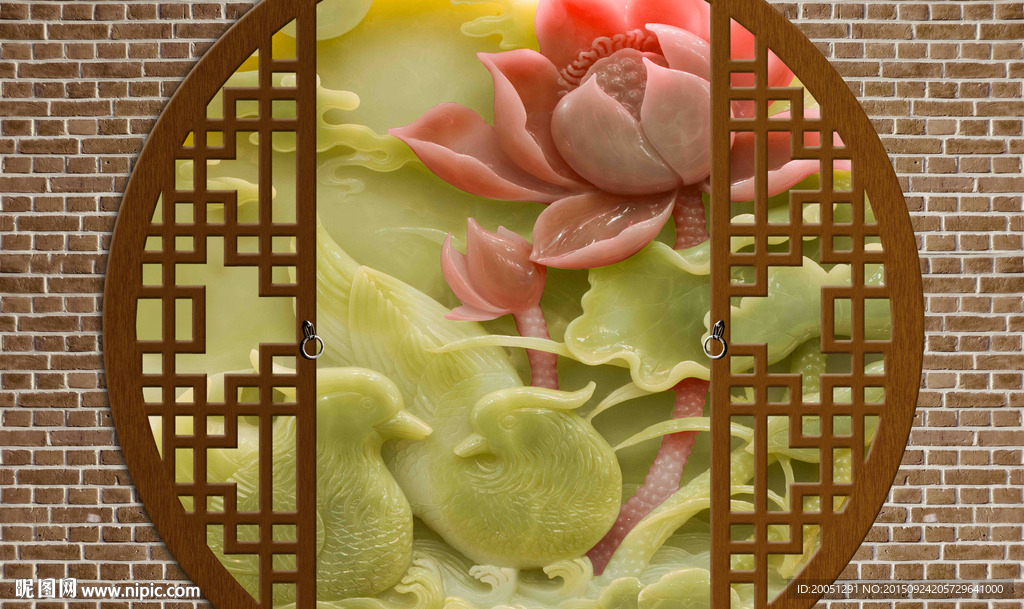 3d背景墙 玉雕壁画