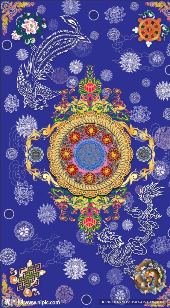 藏式装饰画 金顶壁画