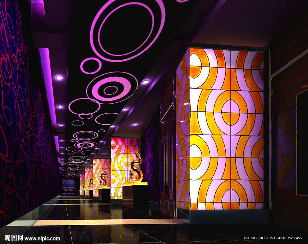 ktv酒吧走廊室内3d效果图