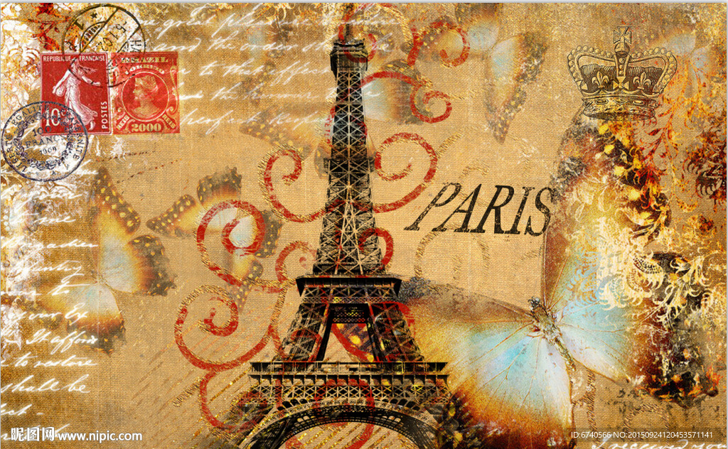 无框画 欧美风格 工艺品贴纸