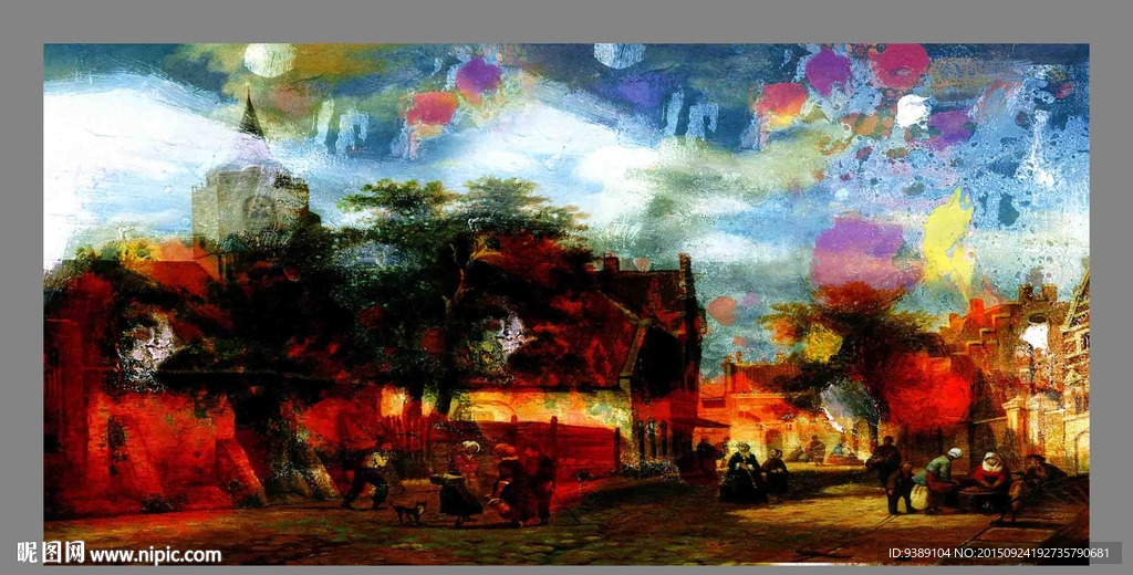 小镇油画