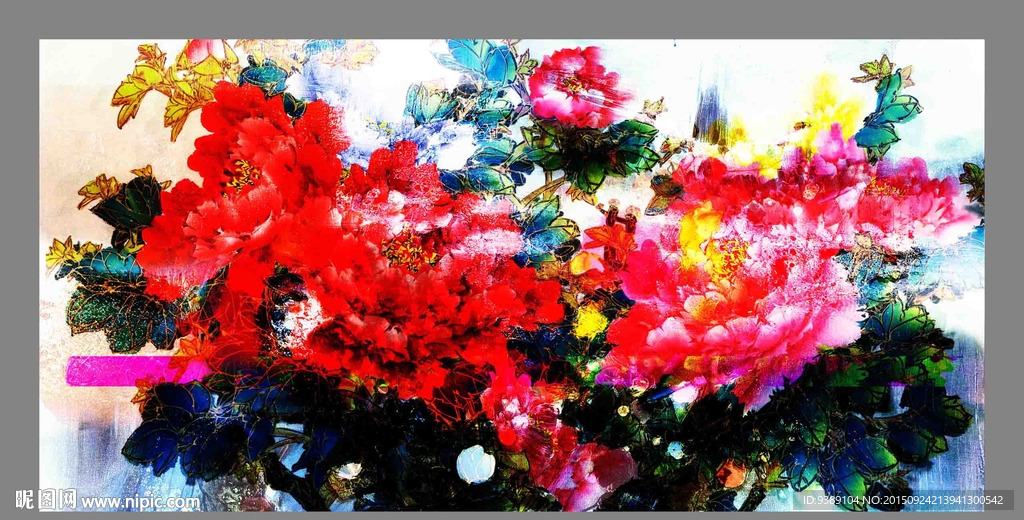 牡丹油画