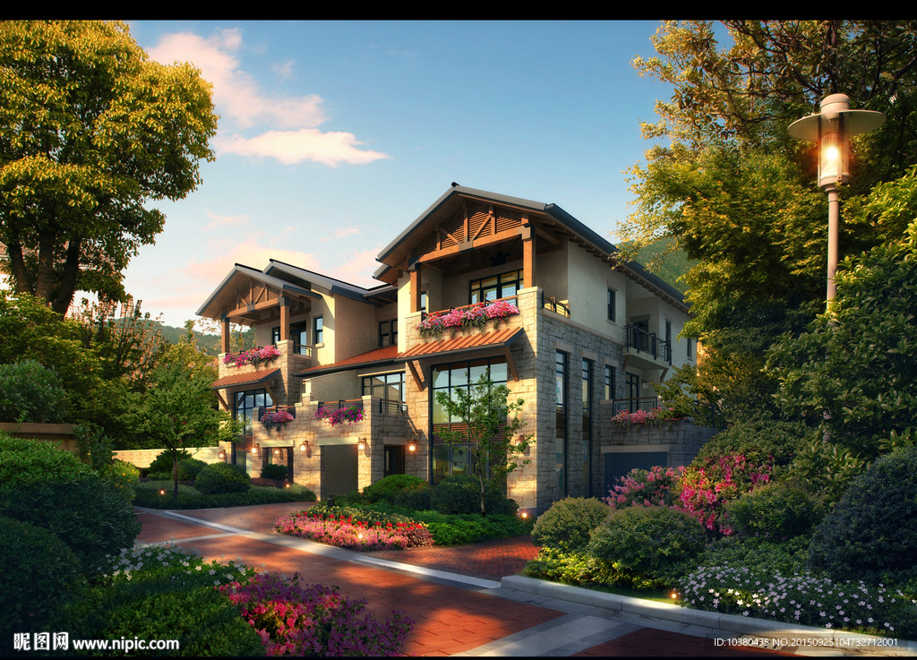 雅致别墅效果（精细分层）