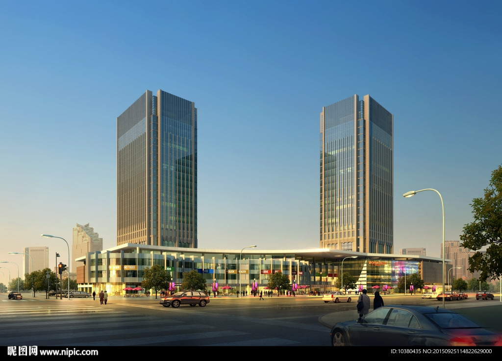 商业区效果图（精细分层）