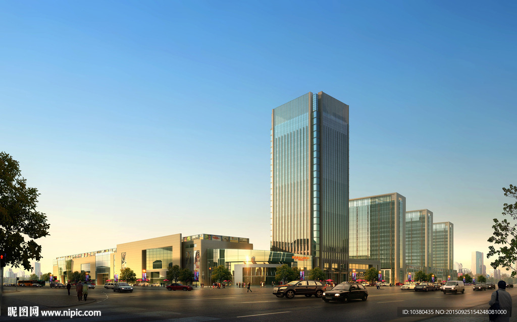 商业广场效果图（精细分层）