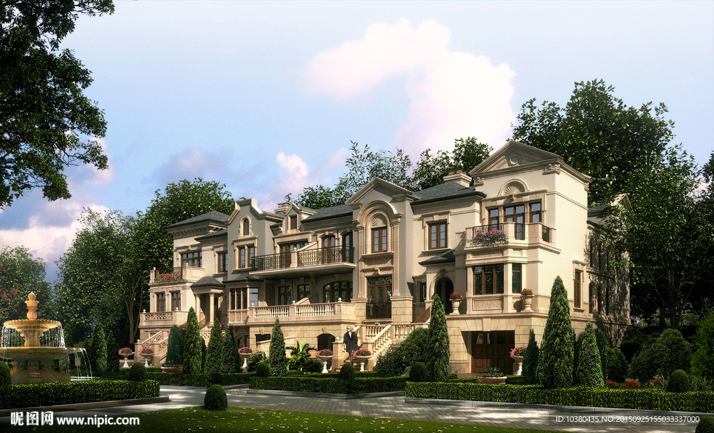 欧式别墅效果（精细分层）