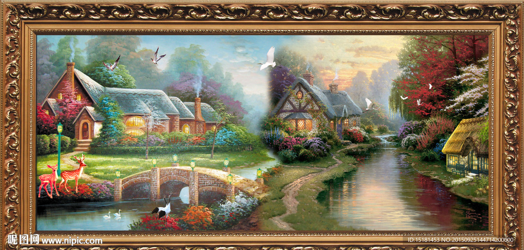 油画风景 乡村油画
