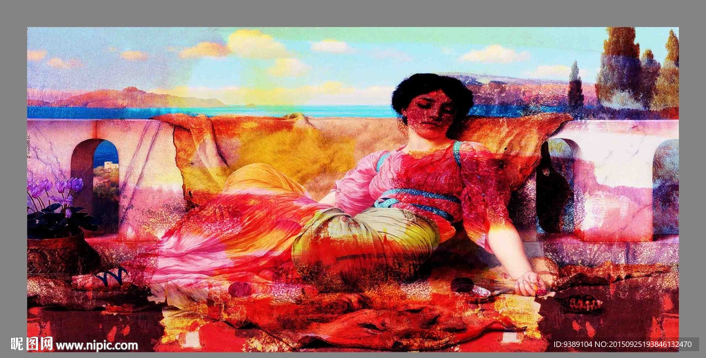 美女油画