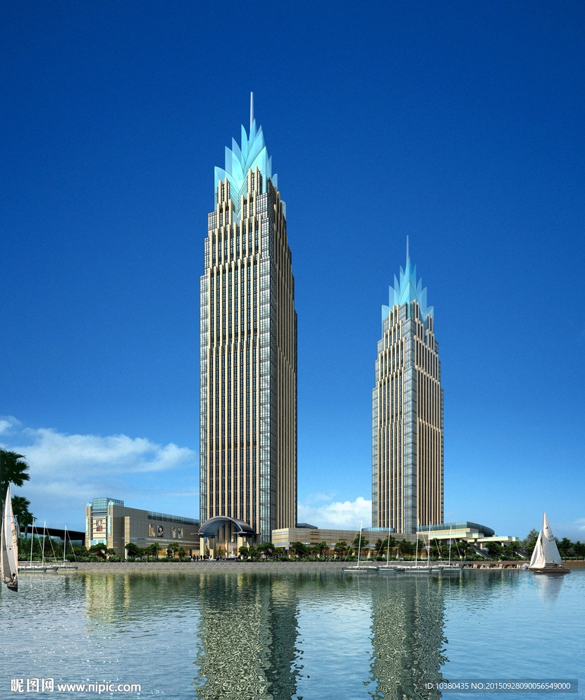 海边楼体效果（精细分层）