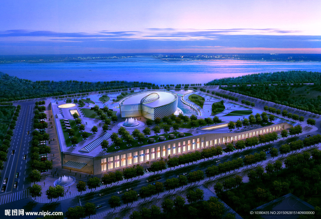 综合楼体效果图（精细分层）