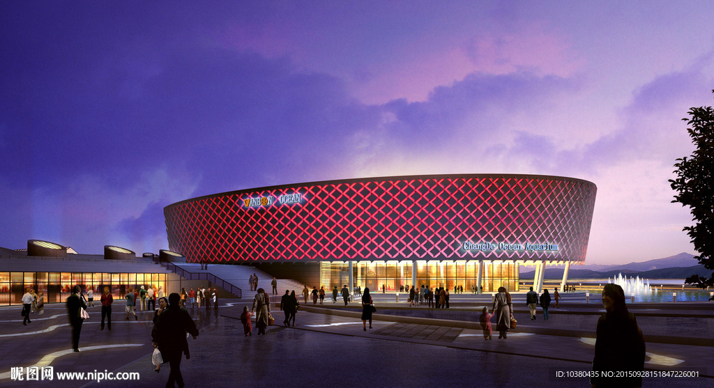 商业广场效果图（精细分层）