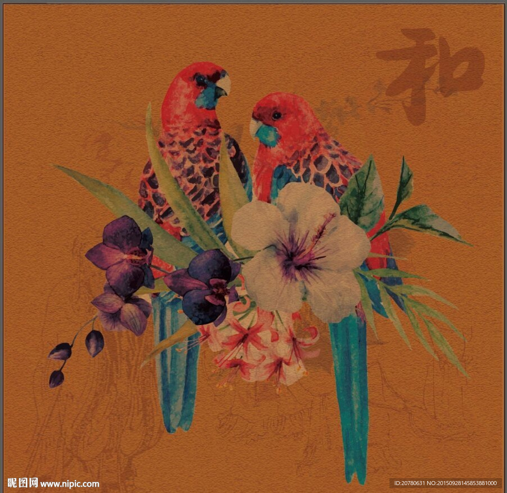 鹦鹉家和转运画