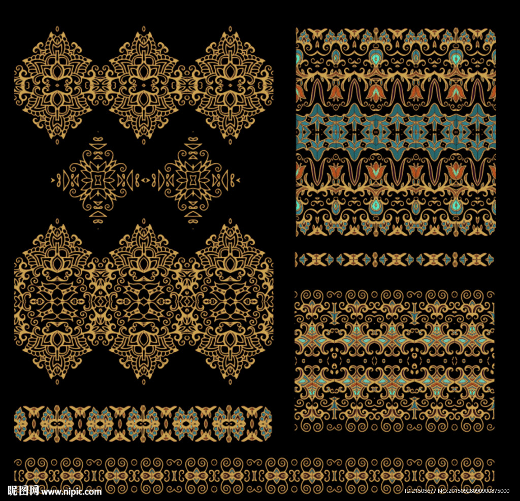 金色复古花纹底纹