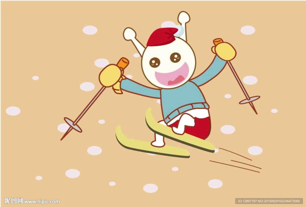 吃货星人冬日雪橇滑雪