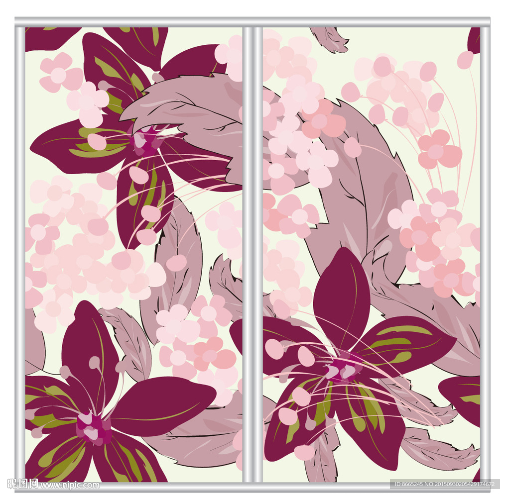 花朵移门