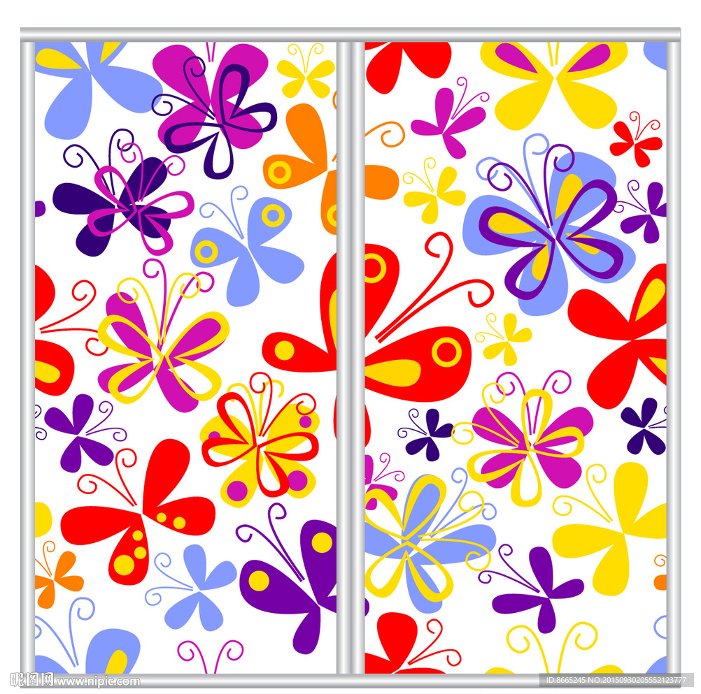 卡通蝴蝶花纹